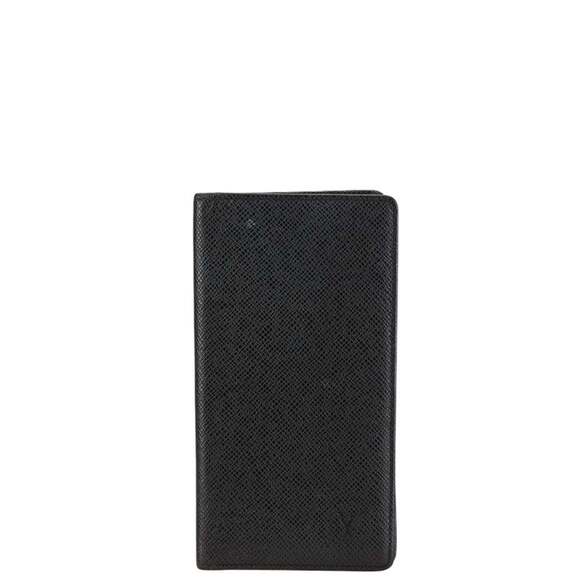 Louis Vuitton Taiga Porte-Valeur Carte Credit Bi-fold Wallet M30392 Black Lea...